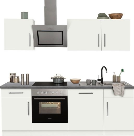 wiho Küchen Küchenzeile Cali, mit E-Geräten, Breite 220 cm mit Hanseatic E- Geräten (110) - Larina Home