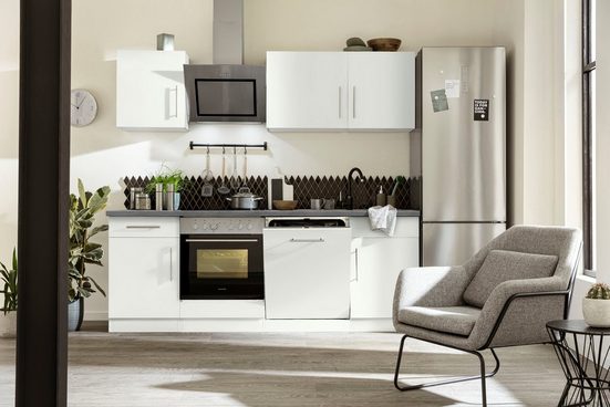 Küchenzeile 220 Cali, cm mit - Home Küchen mit Larina wiho E-Geräten Breite (110) E-Geräten, Hanseatic
