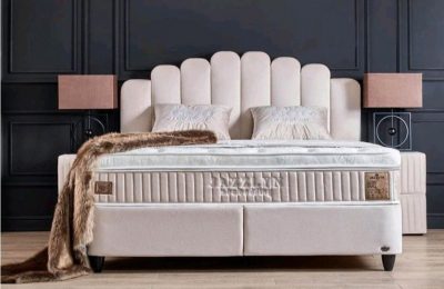 Boxspringbett JAZZLYN Beige Samt Voll-orthopädisch mit Bettkasten Stauraum 160*200 cm